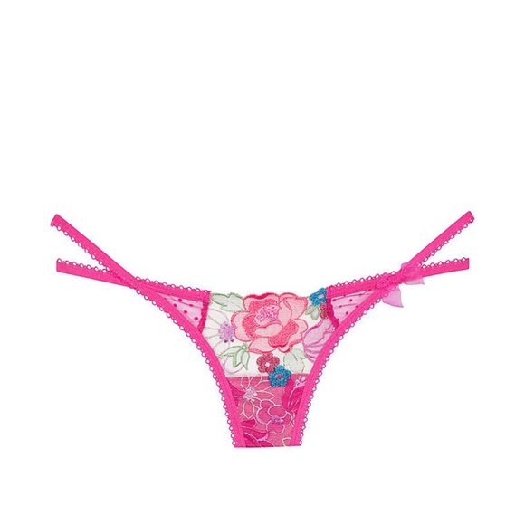 For Love And Lemons Luella Thong Panty Pink Small NEW - Picture 3 of 6